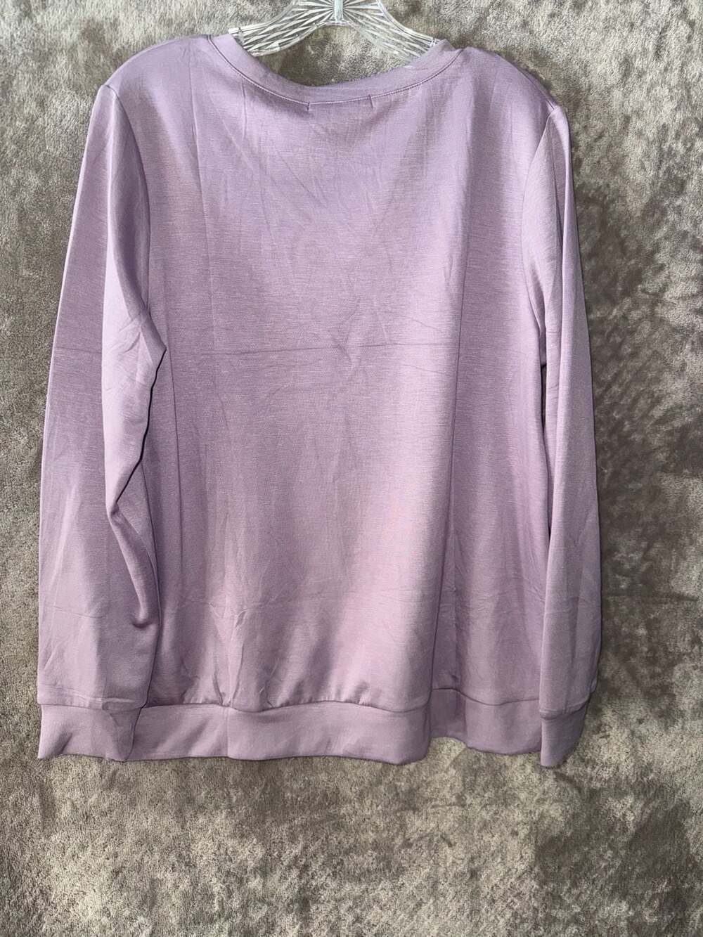 Fantaslook Women's V-Neck Long Sleeve Pullover Top Purple Size L - Picture 5 of 5